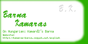 barna kamaras business card